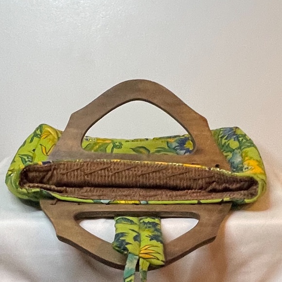 Sixties vintage grandma chic quilted wood handbag - Picture 12 of 13